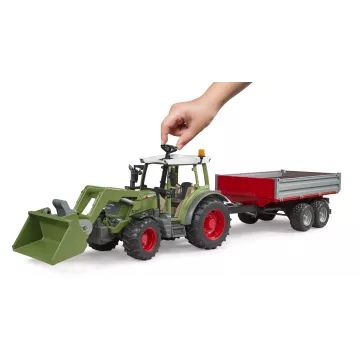 Bruder Fendt Vario 211 met voorlader en kippende aanhanger - .afbeelding