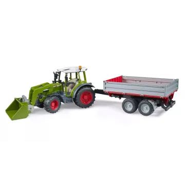 Bruder Fendt Vario 211 ar frontālo iekrāvēju un tippējamo piekabi - .attēls