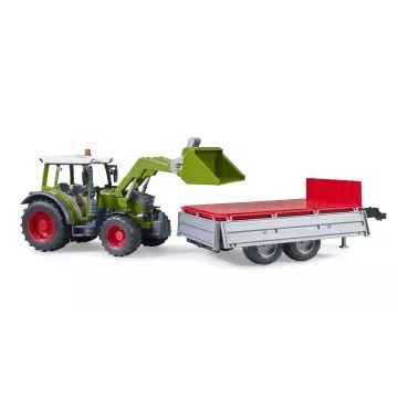 Bruder Fendt Vario 211 met voorlader en kippende aanhanger - .afbeelding