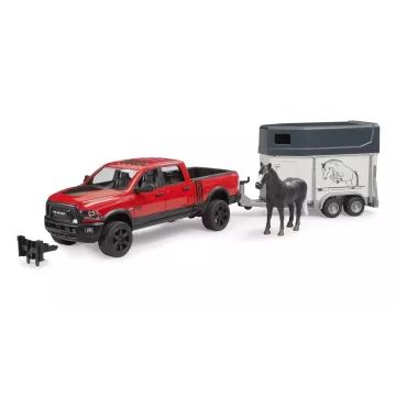 Bruder RAM 2500 Power Wagon s přepravním přívěsem na koně a 1 koněm - .obrázek