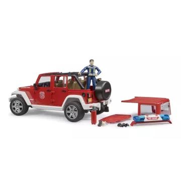 Bruder Jeep Wrangler Unlimited Rubicon camion dei pompieri con vigile del fuoco - .immagine