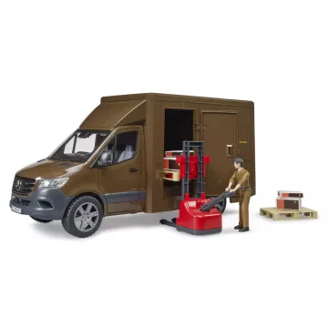 Bruder MB Sprinter cu curier UPS și accesorii - .foto