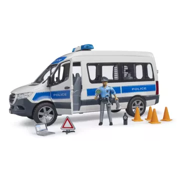 Mașină de poliție Bruder MB Sprinter cu polițist și modul cu lumină și sunet - .foto