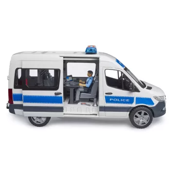 Mașină de poliție Bruder MB Sprinter cu polițist și modul cu lumină și sunet - .foto