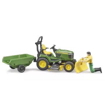 Bruder bworld kosiarka ogrodowa John Deere z przyczepą i ogrodnikiem - .zdjęcie 