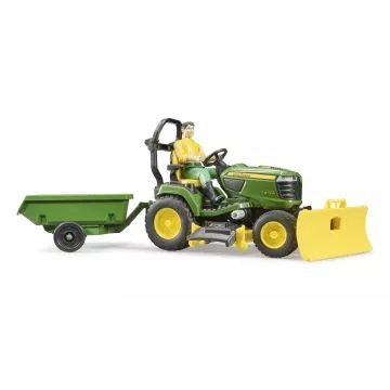 Bruder bworld John Deere Rasenmähertraktor mit Anhänger und Gärtner - . bild aus