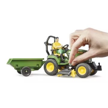 Bruder bworld John Deere Rasenmähertraktor mit Anhänger und Gärtner - . bild aus