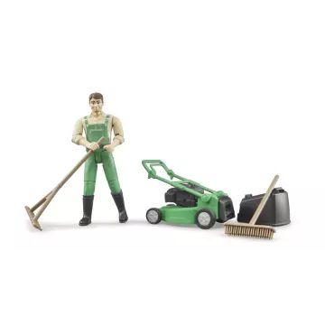 Jardinier Bruder bworld avec tondeuse et équipement - .image