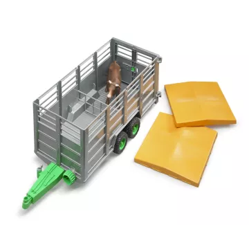 Remorcă de transport animale Bruder cu o vacă - .foto