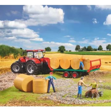 Remorque de transport de balles Bruder avec 8 balles rondes - .image