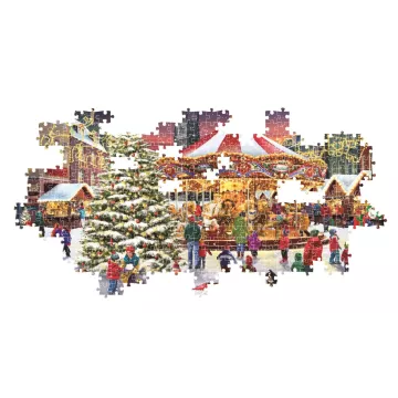 Clementoni: Karácsonyi falu panoráma puzzle - 1000 db-os - . kép