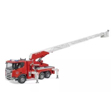 Autospecială de pompieri Bruder Scania Super 560R cu scară, pompă de apă și modul luminos-acustic - .foto
