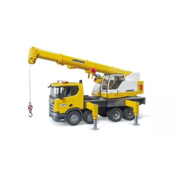 Bruder Scania Super 560R Liebherr kraanaga veoauto valgus- ja helimooduliga - .pilt