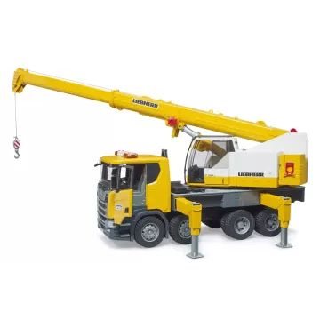 Bruder Scania Super 560R Liebherr kraanaga veoauto valgus- ja helimooduliga - .pilt