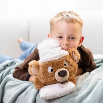 Nici: Capiccino, l’orsacchiotto di peluche con cuscino - 35 cm, sdraiato - .immagine