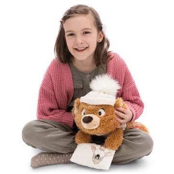 Nici: Capiccino, der Plüschbär mit Kissen – 35 cm, liegend - . bild aus