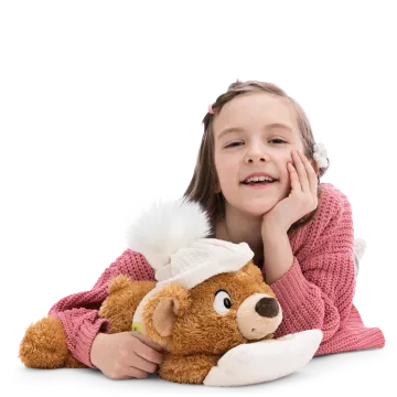 Nici: Capiccino, a plüssmackó párnával - 35 cm, fekvő - . kép