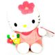 Pozdravljena Kitty, 15 cm velika plišasta figura v roza obleki z rožami. - .slika