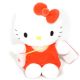 Pozdravljena Kitty plišasta figura z rdečo obleko in torbico, 15 cm. - .slika
