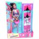 Barbie: Fashionistas Teresa v svetlo modro-roza obleki z dodatnimi oblačili - .slika