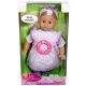 Pojoča lutka Julia v vijoličasti obleki z rožami - 32 cm - .slika