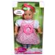 Pevajoča punčka Julia v rožnati cvetlični obleki - 32 cm - .slika