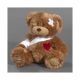 Bolan rjavi medvedek 19 cm sedi plišasta figura - .slika