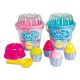 Vedro za peskovnik Cup Cake s kalupi za peko - roza - .slika