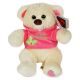 Beli medvedek v roza kapuco puloverju - 30 cm plišasta figura - .slika
