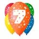 Ensemble de 5 ballons colorés avec le chiffre 7 - .image