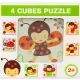 Mix Puzzel met blokken, 4 delen - Lieveheersbeestje - .afbeelding