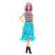 Barbie Fashionistas - Lutka v zeleni krilu, z vijoličnimi lasmi - .slika