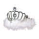 Srebrna tiara z belim puhom - .slika