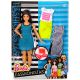 Barbie Fashionistas: lutka s polnejšo postavo v modri obleki in beli torbici - .slika