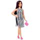Barbie Fashionistas: lutka s polnejšo postavo v modri obleki in beli torbici - .slika