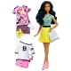 Barbie Fashionistas: temnopolta lutka v rumenem krilu in srebrni torbici - .slika