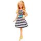 Barbie Fashionistas: Barbie lutka s plavimi lasmi, v obleki z vzorcem - .slika
