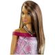 Barbie Fashionistas: lutka Barbie kreolka, v rožnato-beli obleki - .slika