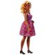 Barbie Fashionistas: lutka Barbie temnopolta, zaobljena, v vijolični obleki - .slika