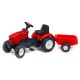 Traktor s prikolico - rdeč - .slika