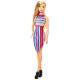 Barbie Fashionistas: blondinka Barbie punčka, v črtasti obleki - .slika