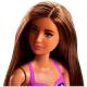 Barbie Beach Fashion: Lutka z rjavimi lasmi v vijoličastem kopalnem kostumu - .slika