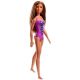 Barbie Beach Fashion: Lutka z rjavimi lasmi v vijoličastem kopalnem kostumu - .slika