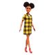 Barbie Fashionistas: lutka Barbie temnopolta, v obleki s kariranim vzorcem - .slika