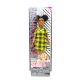 Barbie Fashionistas: lutka Barbie temnopolta, v obleki s kariranim vzorcem - .slika