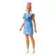 Barbie Fashionistas: lutka Barbie močnejše postave z roza lasmi v modri obleki - .slika
