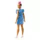 Barbie Fashionistas: lutka Barbie močnejše postave z roza lasmi v modri obleki - .slika
