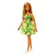 Barbie Fashionistas: Barbika močne postave in temnejše polti v rumeni obleki z vzorcem listov - .slika