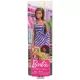 Barbie Glitz lutka - črna lutka v obleki z vijoličastimi črtami - .slika