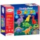 Conjunto para criar ímãs de geladeira que brilham no escuro - Dinossauros - .Imagem